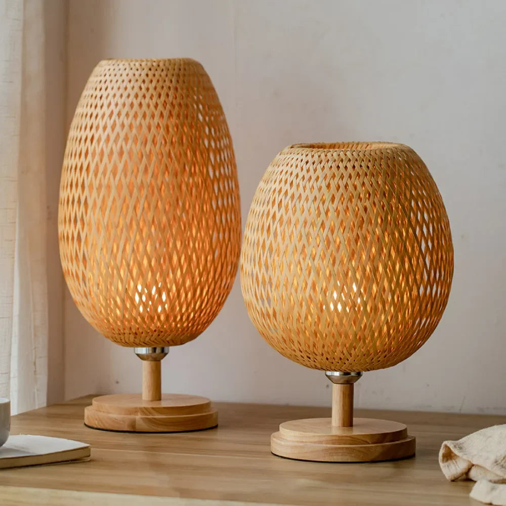 Hand-Knitted Bamboo Lamp